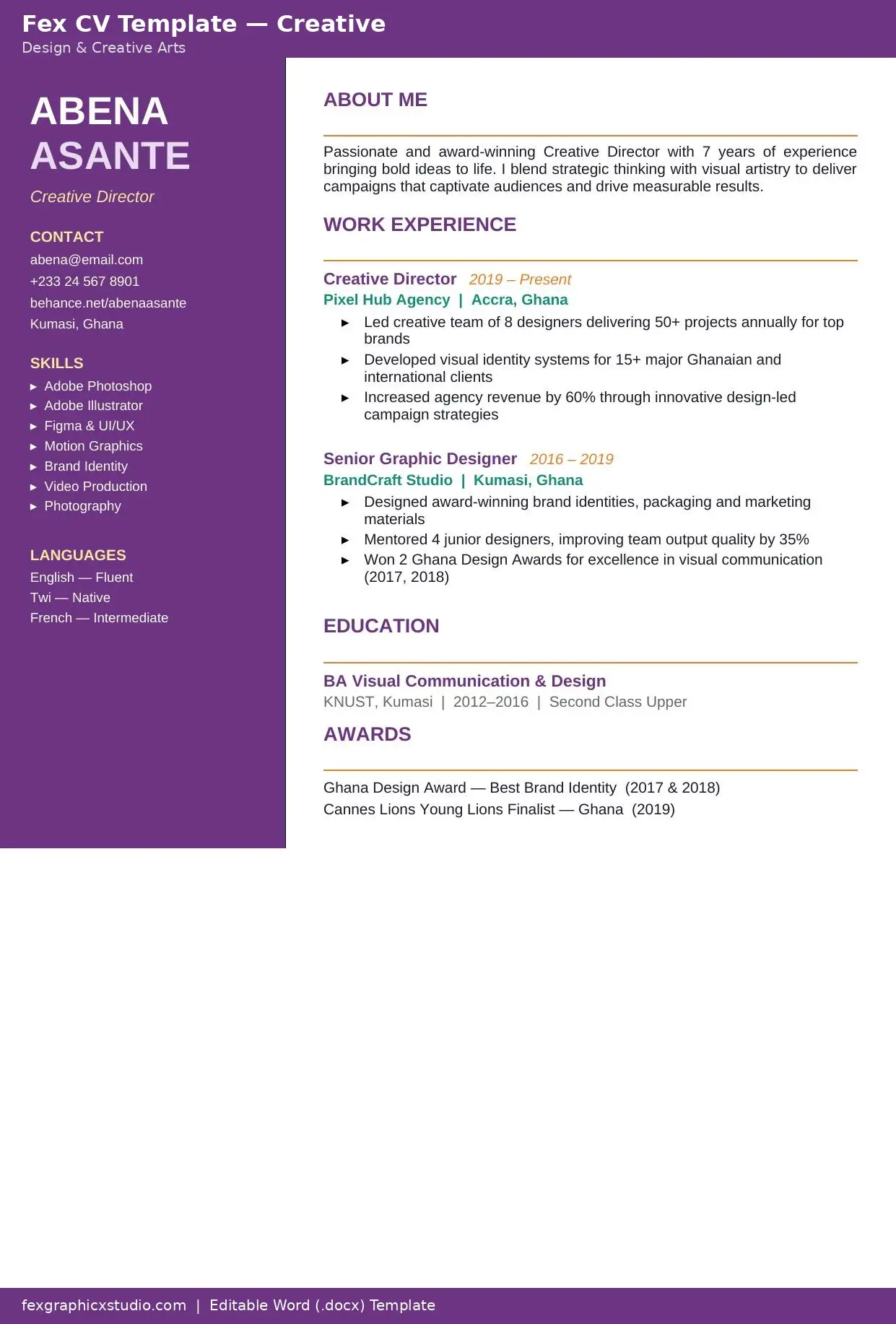 Creative CV Template 3 Creative CV Template