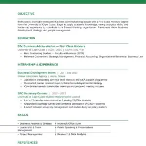🎓 Fresh Graduate CV Template
