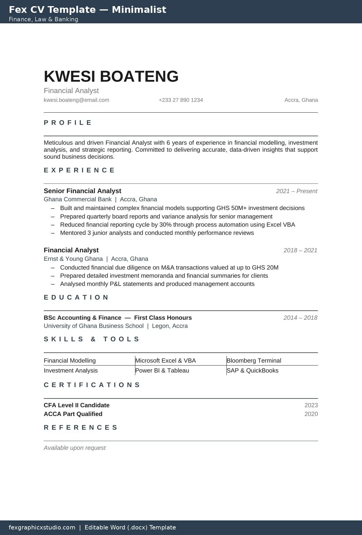 Minimalist CV Template 2 Minimalist CV Template