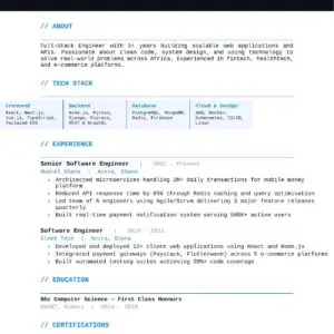 💻 Tech Professional CV Template